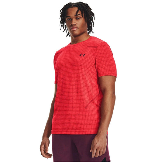 Under Armour Seamless Grid T-Shirt - Red