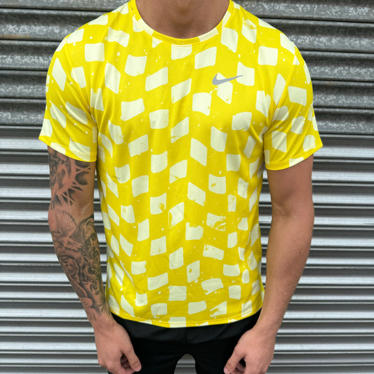 Nike Performance Miler T-shirt Yellow/White